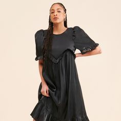 Barre Ruffle Midi Dress | Nuuly Rent Flutter Sleeve Midi Dress With Ruffles For Brunch, Chic Midi Dress With Ruffled Skirt And Flutter Sleeve, Brunch Midi Dress With Ruffles And Flutter Sleeves, Feminine Flutter Sleeve Midi Dress With Ruffles, Feminine Midi Dress With Flutter Sleeves And Ruffles, Elegant Dresses With Ruffle Hem And Flutter Sleeves, Daywear Midi Dress With Ruffle Sleeves, Ruffle Sleeve Midi Dress For Daywear, Midi Dress With Ruffle Hem And Flutter Sleeves