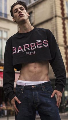 Male crop tops Crop Top Guy, Crop Top Boys, Mens Crop Tops, Crop Top Men, Boys In Crop Tops, Male Crop Top, Gay Outfit