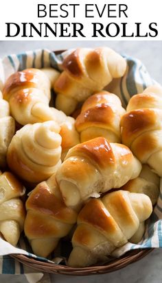 a basket filled with rolls covered in caramel glaze