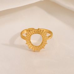 ADJUSTABLE SUNFLOWER RING Gold-plated Flower Open Ring, Gold Plated Open Flower Ring, Gold-plated Yellow Gold Flower Ring, Gold Plated Yellow Gold Flower Ring, Sunflower Ring, Sunflower, 18k Gold, Gold Plate, Plating