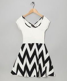 Black, White & Red: Girls' Apparel | Daily deals for moms, babies and kids Teen Dresses, Zig Zag Dress, Preteen Fashion, Dress Children, Chevron Dress, Fashion 101, Dress Girls, Girls Fashion