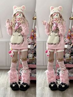 Japanese Kawaii Outfits, Creepy Cute Clothes, Sanrio Clothes Aesthetic, Cute Gore Outfit, Emo Princess Outfit, Animecore Outfit, Cat Girl Outfit, Cute Core Outfits, Casual Kawaii Outfits