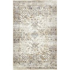 an area rug with beige and grey colors on the bottom, in front of a white background