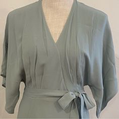 Reformation Wedding Guest Style Vacation Style Party Dress Nwt Celadon Is The Color Size Small Green Linen Wrap Dress, Wrap Dress Reformation, Elegant Green Linen V-neck Dress, Reformation Wedding, Green Cotton V-neck Maxi Dress, Wrap Dress Wedding, Wrap Dress Wedding Guest, Green Relaxed Fit Maxi Dress With V-neck, Style Party Dress