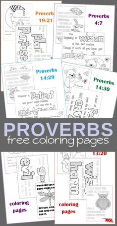 the printable worksheet for provers is shown in four different colors