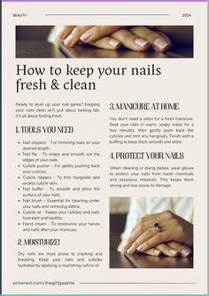 Nail Maintenance Tips, Basic Nail Care, Nail Hygiene Tips, How To Take Care Of Nails At Home, How To Keep Nails Clean, Nail Care Tips At Home, Natural Nail Care Routine, 2025 Motivation, Selfcare Recipes