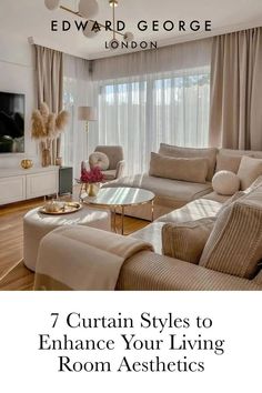 Discover 7 curtain trends to revitalize your living room decor. From modern designs to timeless classics, find stylish window treatments for a chic living space. 🏡✨ #CurtainTrends #LivingRoomDecor #HomeDesign Curtain Designs Living Room, Living Room Curtain Ideas, Room Curtain Ideas, Latest Curtain Designs, Living Room Aesthetics, Living Room Curtain, Curtain Styles, Room Aesthetics, Small Living Room Decor