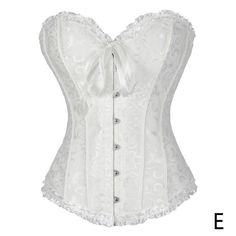 Brocade Sweetheart Corset A sexy and versatile bustier corset top in elegant patterned satin with a ribboned bow at the front and a laced-up back panel. Experiment with wearing alone or layering as part of an outift. An essential basic for your Gothic wardrobe.. Material: Linen.