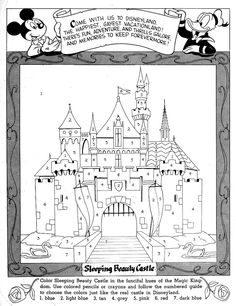 the front page of an old disney castle coloring book