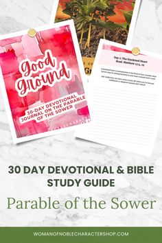 the bible study guide with an image of flowers on it and text that reads, 30 day