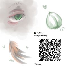 an image of a green eye and qr code