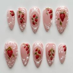 Nail Art Using Stickers, Floral Nails With Rhinestones, Puffy Nail Art, Peru Nails, Nail Art Ideas For Spring, Cake Nails, Frame Nails, Fake Nails Designs, Pretty Gel Nails