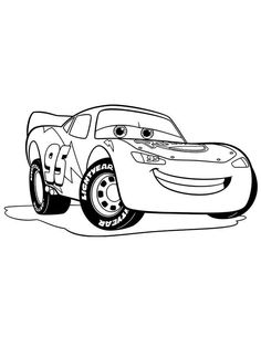 the cartoon character cars from disney's cars coloring pages