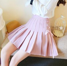 Pink Harajuku, Harajuku Dress, Kawaii Harajuku Fashion, Halter Dress Short, High Waisted Pleated Skirt, Pleated Skirts, Pink Dark, Kawaii Clothes, Harajuku Fashion