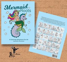 Mermaid Roots Instant Downloadable Coloring Book by The Roots of Design.  This digital book contains 30 fun mermaid designs. If you like serious, mature, and boring things, this book isn't for you.  This listing is for the digital download of the coloring book, No physical copy will be mailed out.  This has been formatted to be printed on 8.5"x11" paper, this means it can easily be printed out onto regular size paper. With the purchase of this listing you will receive a pdf that has following pages in it: 30 designs, front cover of the book, this book belongs to page, and a copy right/ acknowledgement page.  Each design featured in this book was creative by and bought to life for enjoyment. This is really one of a kind. Each design would look great printed out and framed. Coloring can be s Ocean Fashion, Cute Mermaid, Digital Book, Photo Set, Gel Pens, Doodle Art, Crayon, Print Images, Markers