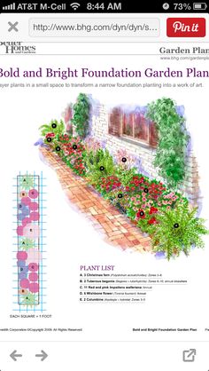 an image of a garden plan with flowers and plants