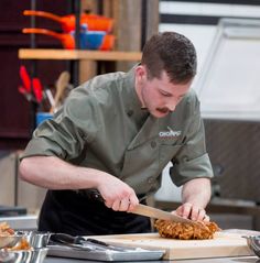 Chef Colin tackles his bloomin' onion. Bloomin Onion