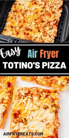 an easy air fryer totinoo's pizza recipe with cheese and toppings