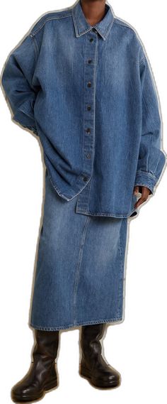 Oversized Denim Shirt, Oversized Silhouette, Net A Porter, Denim Shirt, Women Collection, The Row, Luxury Design, Fashion News, Blue Denim