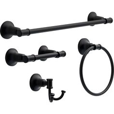 an image of a bathroom set with two handles and one towel ring on the wall