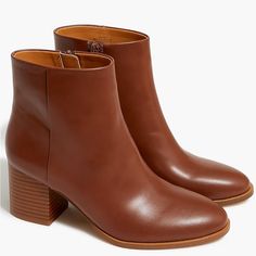 Brand New, Never Used Without Box. These Booties Are Comfortable And With The Perfect Height Heel. Please Ask Any Questions. Sepia Color, J Crew Style, Boots Fall, J Crew Factory, Heeled Ankle Boots, Fall Wardrobe, Leather Ankle Boots, Womens Heels, Chelsea Boots