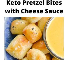 keto pretzel bites with cheese sauce