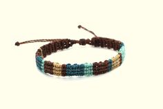 Join my mailing list for discounts, sales and announcements! Go to: http://eepurl.com/gWZfVH and get an instant 15% discount coupon code. Indie macrame bracelet woven using brazilian wax thread. Waxthread makes this adjustable surfer bracelet very durable. You can even shower or swim with it on and colors barely wash out. Since the bracelet is adjustable with a slipknot, it is easily taken on and off. Size: - 15 cm (6 inches): fully adjustable - opens up to 24 cm (9.5 inches). It will fit small Hippie Brown Beaded Friendship Bracelets, Brown Macrame Friendship Bracelets For Festival, Brown Macrame Beaded Bracelets For Friendship, Brown Sliding Knot Friendship Bracelets For Beach, Hippie Brown Friendship Bracelets For Beach, Casual Handwoven Braided Bracelets For Beach, Adjustable Woven Brown Friendship Bracelets, Bohemian Brown Friendship Bracelets With Adjustable Cord, Brown Macrame Friendship Bracelets