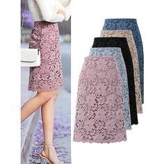 Season:Summer,Spring  Summer,Spring; Fabric:Polyester; Dress Length:Above Knee; Gender:Women's; Style:Business,Fashion,Elegant; Occasion:Casual Daily,Going out,Street,Office / Career,Date; Fit Type:Regular Fit; Waistline:High Waist; Pattern:Solid Colored; Design:Lace; Pants Type:Skirt,Bodycon,Work Skirts; Front page:FF; Listing Date:06/29/2023; Hips:; Length:; Waist: Warm Skirts, Pink Midi Skirt, Office Skirt, Lace Midi Skirt, Floral Pencil Skirt, Bandage Skirt, Elegant Office, Summer Lace, Skirt Maxi