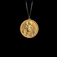 Elevate your faith and protection with our gold St Christopher pendant. This solid gold necklace showcases exquisite craftsmanship, symbolizing the patron Saint of travelers and Catholic devotion. More than just jewelry; it's a fine representation of faith and safeguarding. PENDANT INFORMATIONThis pendant is made of real, solid gold.• Made in USA• Material: 14k or 18k solid gold• Finish: polished• Height: 1.15" (29 mm) x Width: 1" (26 mm)• Pendant weight: approx. 8 grams (14k)• Bail: fits up to St Christopher Necklace, St Christopher Pendant, St Christopher, Saint Christopher, Solid Gold Necklace, Solid Gold Chains, Patron Saints, Yellow Gold Pendants, Elegant Jewelry