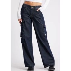 Elastic Waist Features: Y2k Cyber Cargo Size: Womens 27 Condition: New Pants Nordstrom, Y2k Denim, Pinterest Contest, Cotton Cargo Pants, Urban Outfitters Jeans, Denim Cargo Pants, Denim Cargo, Summer Wardrobe Essentials, Bdg Urban Outfitters