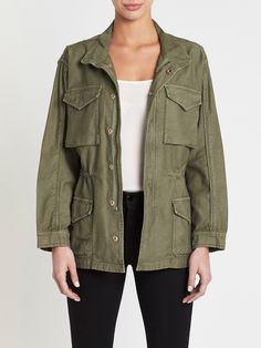 Army Green Clothes, Army Green Jacket, Cargo Jacket, Frame Denim, High End Fashion, Green Jacket, Winter Wear, School Outfits, Black Sweaters