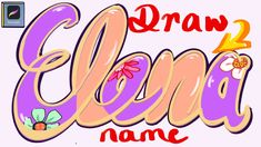 the name clam is written in red and purple