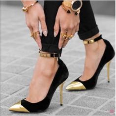 Nwot Gold Ankle Strap, Tip And Heel With A Suede Body. Never Worn , Narrow Fit, Runs Small Fits Like A 6 1/2 Gold Ankle Strap Heels, Brian Atwood Heels, Ankle Strap Chunky Heels, Black Stiletto Heels, Heels Stilettos, Prom Heels, Metallic Shoes, Black Stilettos, Metallic Heels