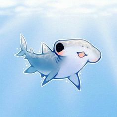 an image of a cartoon shark swimming in the water