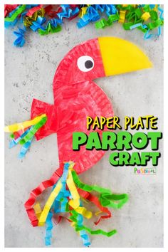 this paper plate parrot craft is perfect for kids to make