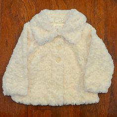 Plush And Super Soft Faux Fur Jacket. Cute Cream Outerwear, Cute Cream Long Sleeve Outerwear, Cute Cream Winter Outerwear, Cute White Outerwear For Fall, Faux Fur Jacket, Childrens Place, Faux Fur Coat, Fur Jacket, Kids Jacket