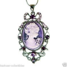 Purple w Swarovski Crystal Victorian Style CAMEO Princess Charm Pendant Necklace #Pendant Jewelry Best Friends, Best Friends Christmas, Princess Charming, Wedding Studs, Friends Christmas, Chunky Statement Necklace, Necklace Elegant, Cameo Jewelry, Classy Jewelry