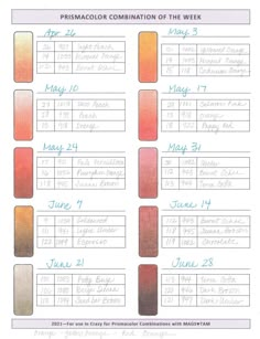 the color chart for this week's watercolor class is shown in red, orange and