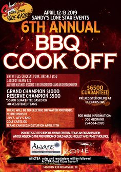 an advertisement for the 6th annual bbq cook off