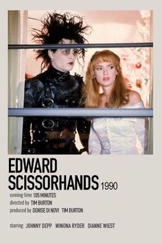 the poster for edward scissohands1990 shows two young women in costumes