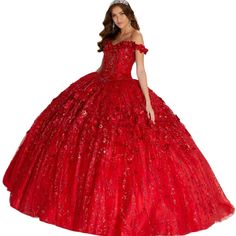 Brand New Dress Fitted Red Quinceanera Dress For Gala, Red Fitted Quinceanera Dress For Evening, Red Quinceanera Dress For Debutante Ball And Prom Season, Red Quinceanera Dress For Debutante Ball During Prom Season, Red Fitted Bodice Evening Dress For Quinceanera, Red Quinceanera Ball Gown For Evening, Red Quinceanera Dress For Prom Season Evening, Red Quinceanera Dress With Fitted Bodice For Gala, Elegant Red Quinceanera Dress For Gala