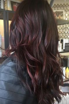 Dark Strands On Brown Hair, Brown Hair Cherry Highlights, Light Brown Hair With Burgundy Lowlights, Dark Burgundy Highlights On Black Hair, Cherry Red Hair On Brown Hair, Brown Hair With Deep Red Highlights, Cherry Red Lowlights, Warm Red Highlights In Brown Hair, Brown And Cherry Red Hair