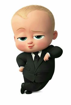 a cartoon baby in a suit and tie