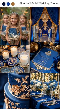 the blue and gold wedding theme