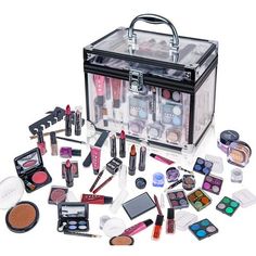 This SHANY All-in-One Makeup kit is perfect for makeup dancers, theater performers, and makeup novices. It includes eye shadows of multiple finishes, lip colors, eye liners, and lip colors. Our kits come with a reusable case. Color: Black. Camouflage Makeup, Makeup Storage Case, Professional Makeup Kit, Powder Nail Polish, Dance Makeup, Eye Palettes, Makeup Shades, Makeup Train Case, Makeup Gift Sets