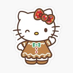 Get my art printed on awesome products. Support me at Redbubble #RBandME: https://www.redbubble.com/i/sticker/Hello-Kitty-Christmas-gingerbread-cookie-by-Sunnydraws7/166564231.JCQM3?asc=u Gingerbread Hello Kitty, Gingerbread Cartoon, Housekeeping Week, Hello Kitty Gingerbread, Oh Snap Gingerbread Man, Christmas Sanrio, Hello Kitty Stickers, Christmas Kawaii, Hello Kitty Cookies