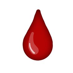 a drop of blood on a white background