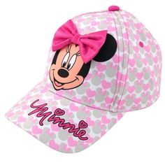 a minnie mouse baseball cap with a pink bow