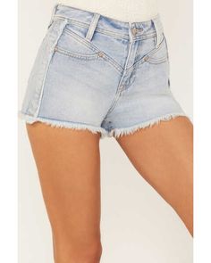 Medium Wash Washed Shorts, Washed High-waisted Jean Shorts, Light Wash Mid-rise Button Closure Shorts, Light Wash Mid-rise Shorts With Button Closure, Mid-rise Light Wash Shorts With Button Closure, Light Wash Cotton Shorts With Button Closure, Light Wash Shorts With Button Closure, Essential Shorts, Boot Barn