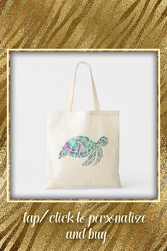 Pink and Teal Sea Turtle Tote Bag #sea #turtle #ocean #beach #pink #ToteBag - Slow and Steady wins the race. Casual Accessories, Budget Fashion, Reusable Bags, Sea Turtle, Custom Tote, Reusable Tote Bags, Tote Bag, Pink